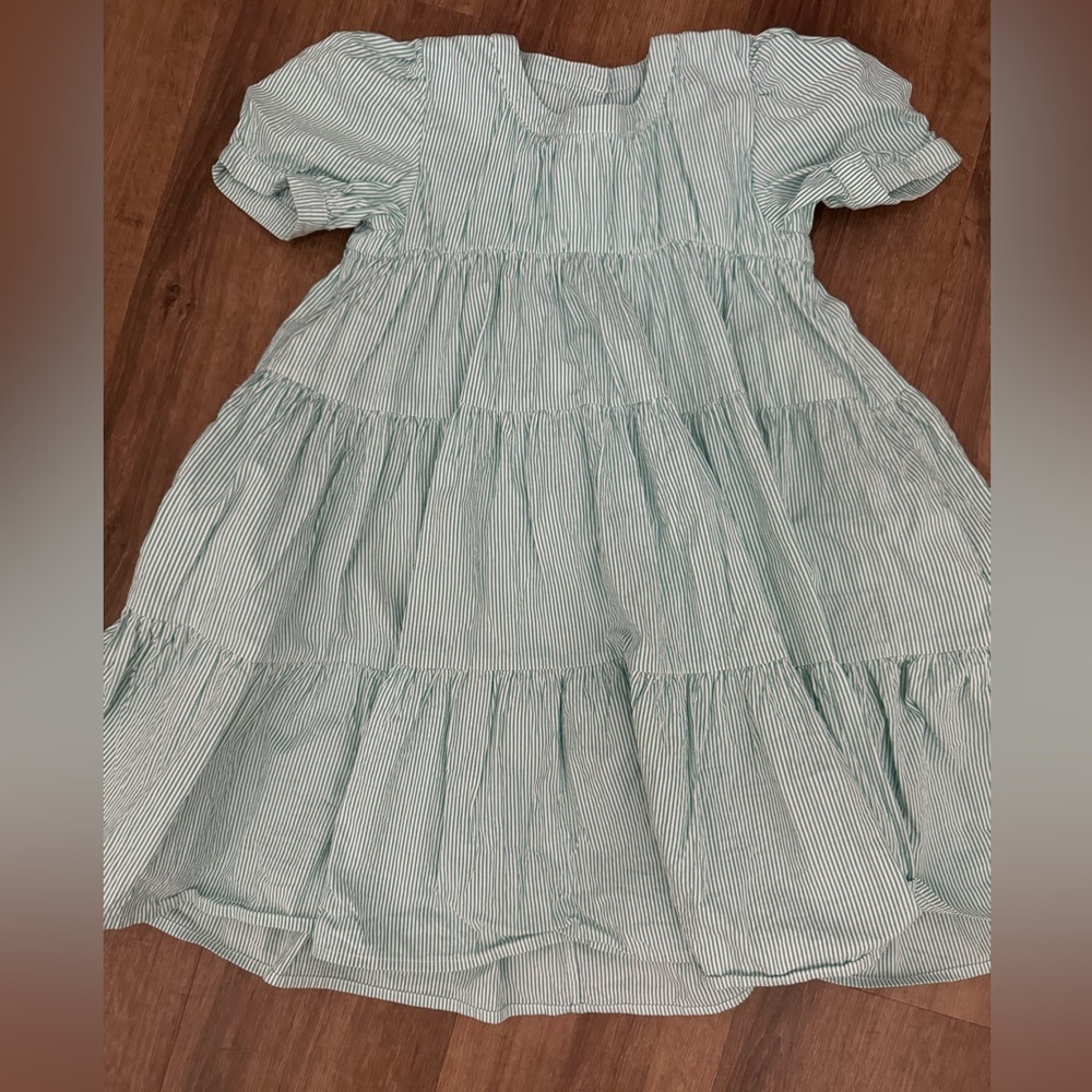 Green and White Morley Girls Dress